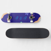 Retro Groovy Pastel Floral Aesthetic  Skateboard (Horizontal)