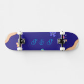 Retro Groovy Pastel Floral Aesthetic  Skateboard (Horizontal)