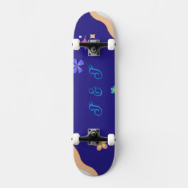 Retro Groovy Pastel Floral Aesthetic  Skateboard
