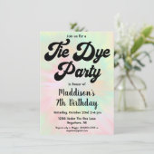 Retro Groovy Pastel Krawatte Die Geburtstag Einladung (Stehend Vorderseite)