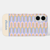 Retro Groovy Pastel Lines Muster Personalisiert Case-Mate iPhone Hülle (Rückseite (Horizontal))
