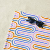 Retro Groovy Pastel Lines Muster Personalisiert Strandtuch (Beispiel)
