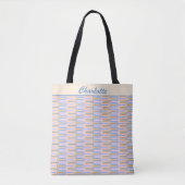 Retro Groovy Pastel Lines Muster Personalisiert Tasche (Vorderseite)