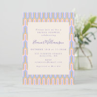 Retro Groovy Pastel Lines Periwinkle Brautparty