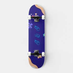 Retro Groovy Pastell-Blumen-Ästhetik Skateboard