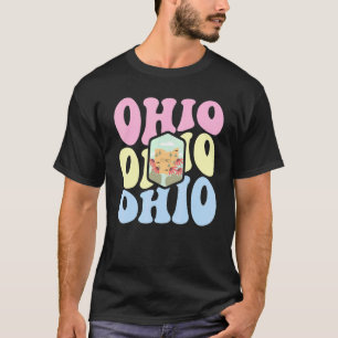 Retro Groovy Pastell Ohio State Zuhause Ich Liebe  T-Shirt