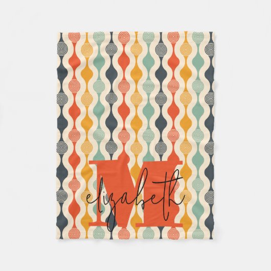 Retro Groovy Pattern Fleecedecke (Vorderseite)