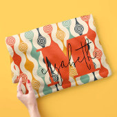 Retro Groovy Pattern Fleecedecke