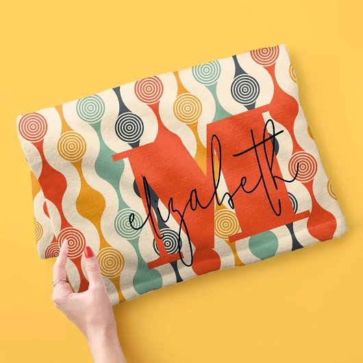 Retro Groovy Pattern Fleecedecke