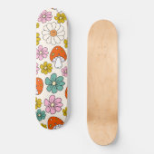 Retro Groovy Patterns 70er-60er-80er Skateboard (Vorderseite)