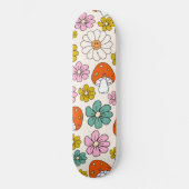 Retro Groovy Patterns 70er-60er-80er Skateboard (Vorderseite)