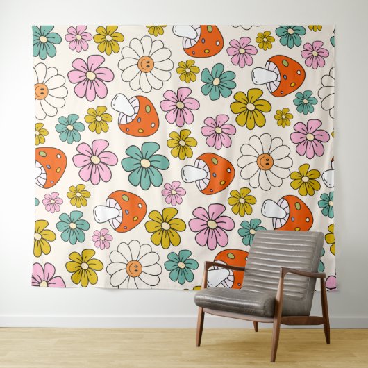 Retro Groovy Patterns 70er-60er-80er Wandteppich (Beispiel (Horizontal))