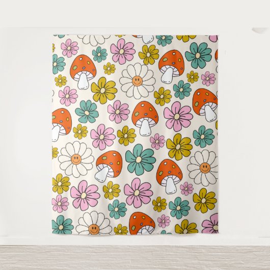 Retro Groovy Patterns 70er-60er-80er Wandteppich (Vorderseite)