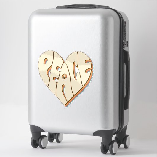 Retro Groovy Peace Heart Inspiration Essential Aufkleber (Koffer)