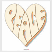 Retro Groovy Peace Heart Inspiration Essential Aufkleber (Blatt)