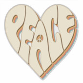 Retro Groovy Peace Heart Inspiration Essential Aufkleber (Vorderseite)