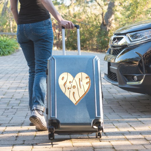 Retro Groovy Peace Heart Inspiration Essential Aufkleber (Koffer Insitu)