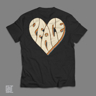 Retro Groovy Peace Heart Inspiration Essential T-Shirt