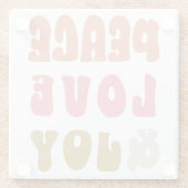 Retro Groovy Peace Liebe Joy Holiday Foto Glasuntersetzer (Rückseite)