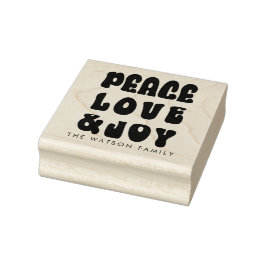 Retro Groovy Peace Liebe Joy Holiday Gummistempel