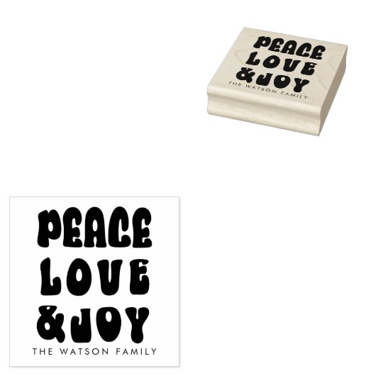 Retro Groovy Peace Liebe Joy Holiday Gummistempel (Stempel)