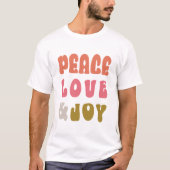Retro Groovy Peace Liebe Joy Typografy Holiday T-Shirt (Vorderseite)