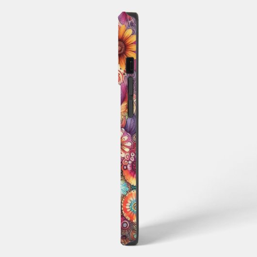 Retro Groovy Peace Sign mit Hippie-Gefärbte Krawat iPhone Hülle (Linke Seite)