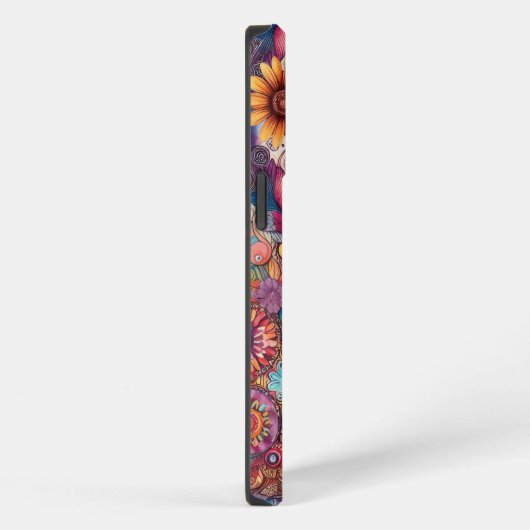 Retro Groovy Peace Sign mit Hippie-Gefärbte Krawat iPhone Hülle (Rechte Seite)