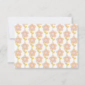 Retro Groovy Peach and Gelb 70er Hochzeit RSVP (Rückseite)