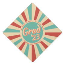 Retro Groovy Peachy Grad Klasse 2023 Individuelle