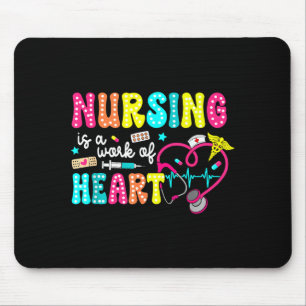 Retro Groovy Pflege ist eine Herzensarbeit Lustige Mousepad