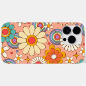 Retro Groovy Phone Case Floral Hippie Cover geeign (Rückseite (Horizontal))