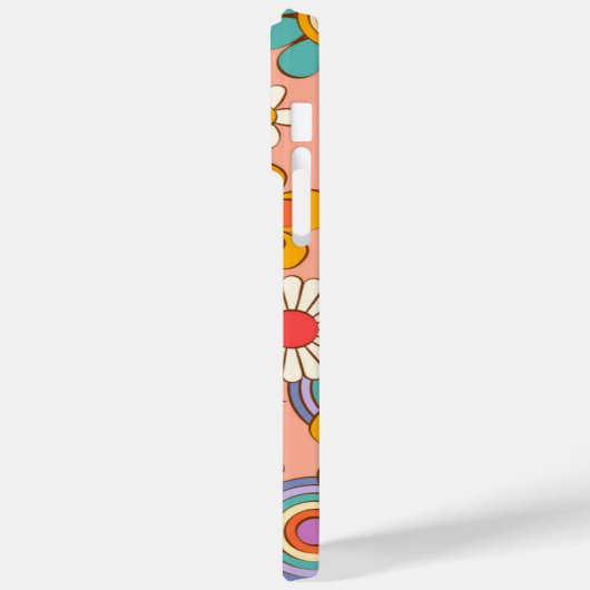 Retro Groovy Phone Case Floral Hippie Cover geeign (Rückseite / Links)