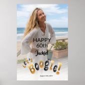 Retro Groovy Photo 60th Birthday Party Poster (Vorne)
