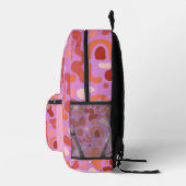 Retro Groovy Pink Abstraktes Muster Backpack Bedruckter Rucksack (Rechts)