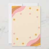 Retro Groovy Pink and Gold Wave Wedding Einladung (Rückseite)