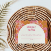 Retro Groovy Pink Arch Diaper Raffle | Boho Begleitkarte