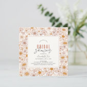 Retro Groovy Pink Brautparty Einladung (Stehend Vorderseite)