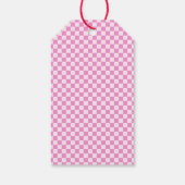 Retro Groovy Pink Checkered Santa Claus Christmas Geschenkanhänger (Rückseite)
