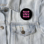 Retro Groovy Pink Coquette Bow Strawberry Valentin Button (Beispiel)