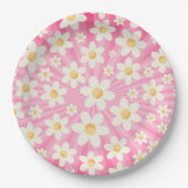 Retro Groovy Pink Daisy Birthday Paper Teller - Bo (Vorderseite)