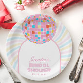 Retro Groovy Pink Disco Ball 70er 80er Brautparty Pappteller