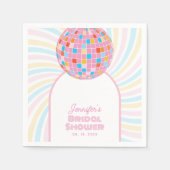 Retro Groovy Pink Disco Ball 70er 80er Brautparty Serviette (Vorderseite)