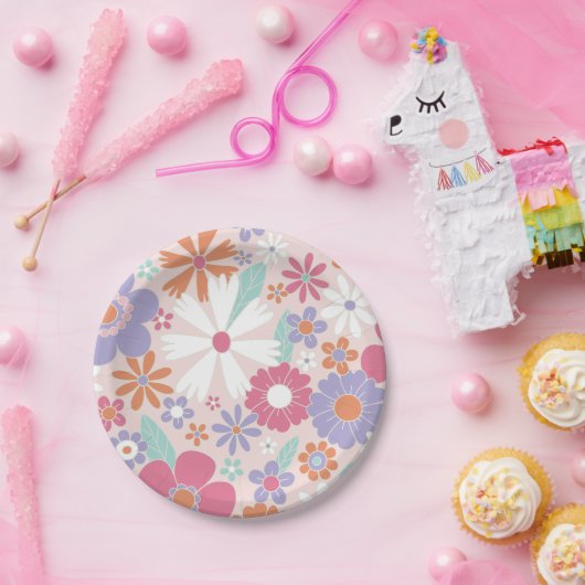Retro Groovy Pink Floral Paper Teller (Party)
