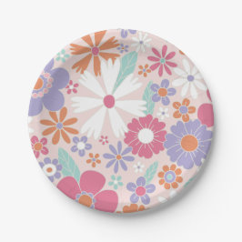 Retro Groovy Pink Floral Paper Teller