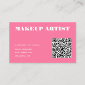 Retro Groovy Pink & Green Abstrakt Makeup Artist Visitenkarte (Rückseite)