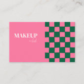 Retro Groovy Pink & Green Abstrakt Makeup Artist Visitenkarte (Vorderseite)