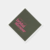 Retro Groovy Pink Green Brautparty Custom Serviette (Ecke)