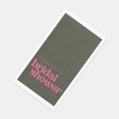 Retro Groovy Pink Green Brautparty Custom Serviette (Ecke)