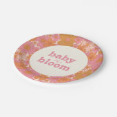 Retro Groovy Pink Hippie Baby in Bloom | Boho Pappteller (Schrägansicht)